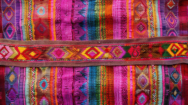 Textured handmade Backgrounds of textiles with unique patterns from Peru