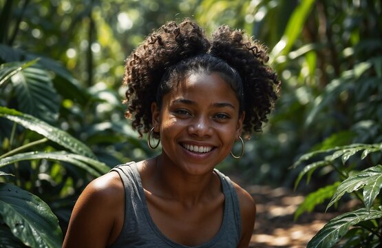 black woman in the jungle