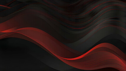 Design a technology-inspired vector background featuring red and black geometric waves and lines