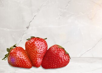 Set of ripe sweet tasty strawberries