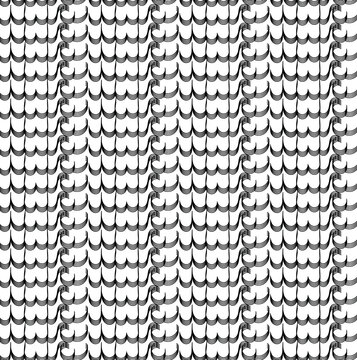 Wavy lines or elements are triplicated and form an overall texture.