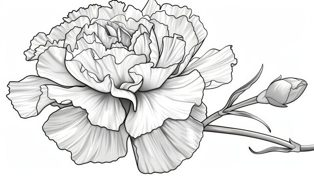 recommend clip art: Flowers: A carnation, with its ruffled petals and sweet fragrance