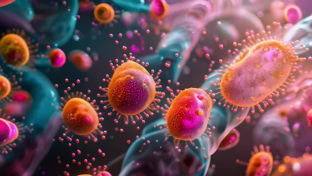 Abstract Bacterial Symphony in Research. Concept Microbiology, Bacterial, Research, Abstract, Symphony