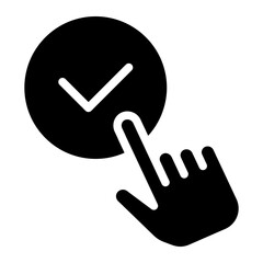 Mouse cursor clicking  checkmark icon