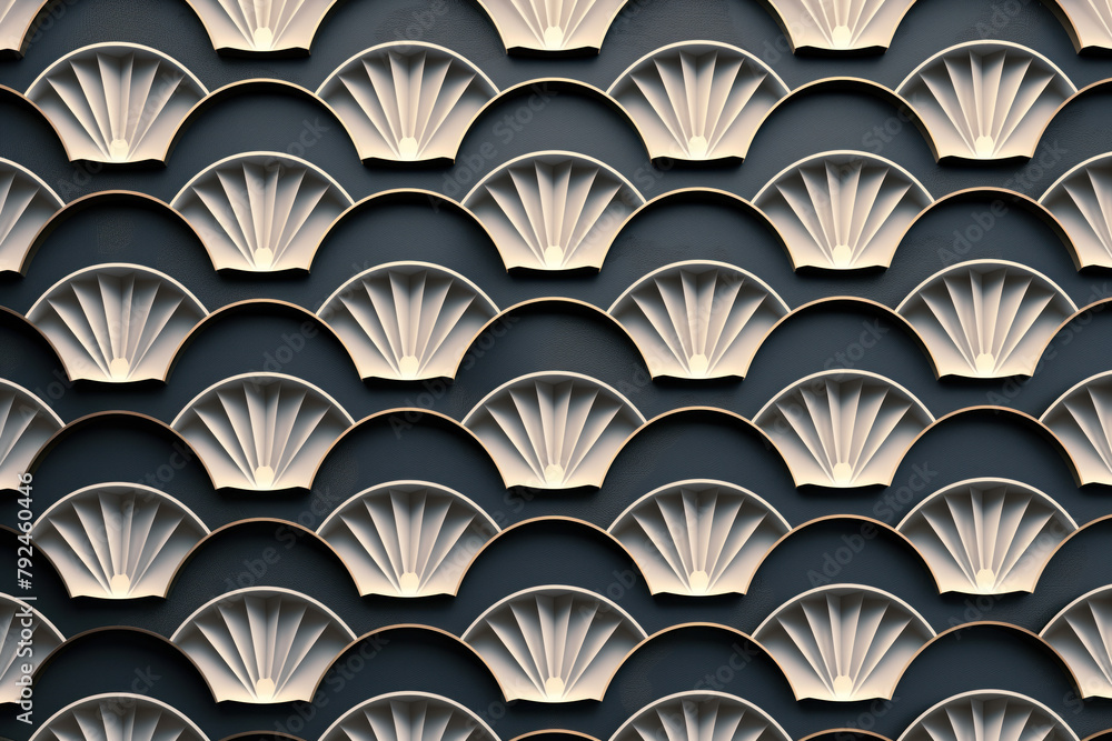 Poster sophisticated abstract 3d pattern. japanese and scandinavian style. art deco. background image. crea