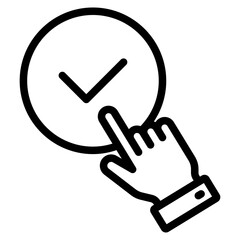 Mouse cursor clicking  checkmark icon