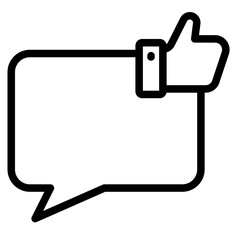 Likes with comment icon. Bubble speech talk with thumb up icon. Testimonials and customer relationship management concept.