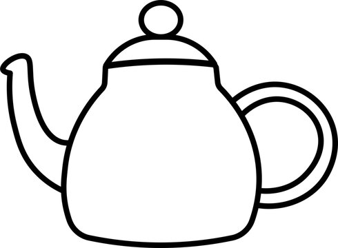 Teapot Vector Outline Illustration