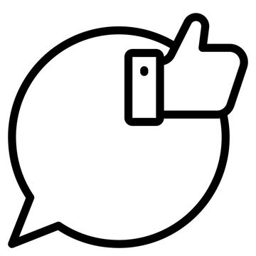 recommend clip art: Likes with comment icon. Bubble speech talk with thumb up icon. Testimonials and customer relationship management concept.