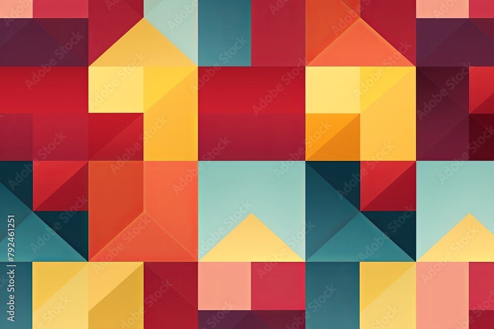 Poster geometric color block templates: interlocking shape designs for branding success