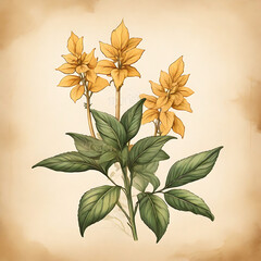 marygo flower in parchment paper background
