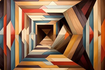 Anamorphic Geometric Illusions: Intriguing Wall Art Perspective