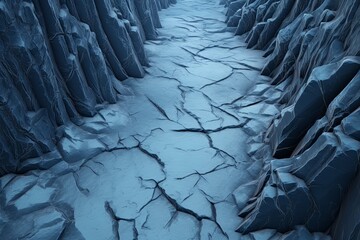 Fototapeta premium Glacial Ice Texture Packs: Crevasse Deep Crack Fills Explorations