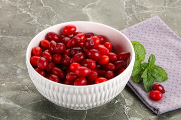 Ripe sweet and juicy cornus