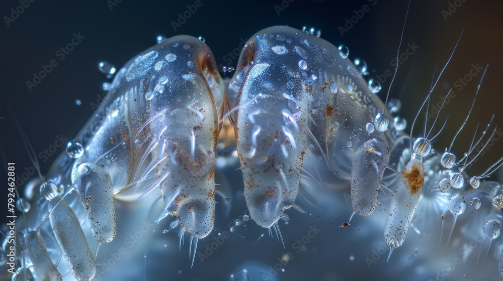 Aufkleber a closeup image of a rotifers specialized jaws used to grind and ingest tiny particles of food from 