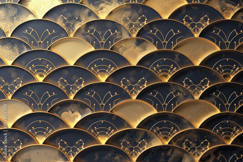 Poster sophisticated abstract 3d pattern. japanese and scandinavian style. art deco. background image. crea