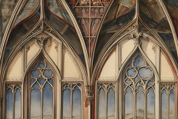 Obraz premium Gothic Manuscript Symbols: Medieval Iconography in Digital Reconstruction