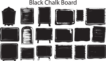 Black Chalk board silhouette vector design.