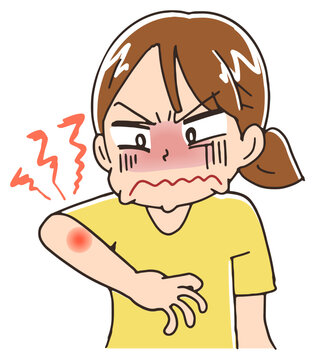 虫刺されと女性