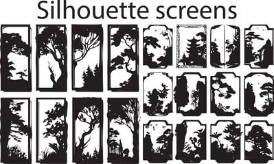 Set of Silhouette Screen vector collection. Black Silhouette Screen vector design.