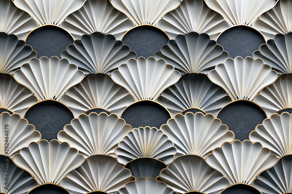 Poster sophisticated abstract 3d pattern. japanese and scandinavian style. art deco. background image. crea