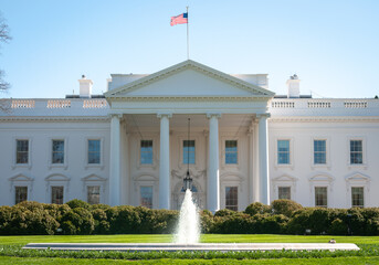 The White House, Official Residence and Workplace of the President of the United States, Located at 1600 Pennsylvania Avenue NW in Washington, D.C. - obrazy, fototapety, plakaty