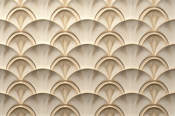 Sophisticated abstract 3d pattern. Japanese and Scandinavian style. Art deco. Background image. Created with Generative AI technology.