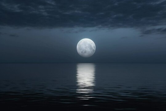 Serene Moon Reflecting on Tranquil Waters - reworked generative AI