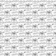 Happy birthday pattern. Seamless birthday background.