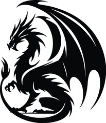 Chinese dragon silhouette