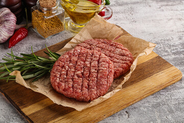 Raw burger cutlet for grill