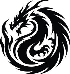 Chinese dragon silhouette