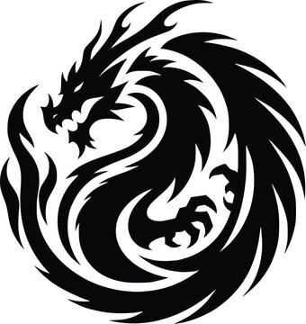 recommend clip art: Chinese dragon silhouette