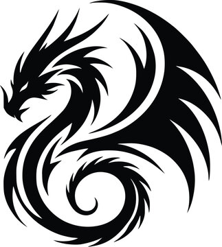recommend clip art: Chinese dragon silhouette