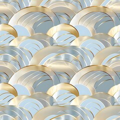 Obraz premium seamless pattern with gold foil ocean waves