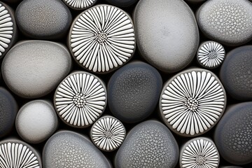 Minimalist Zen Garden Visuals: Tranquil Zen Pebble Patterns - Online Yoga Studio Backdrop