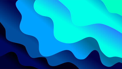 Blue green layers of wave reefs abstract background