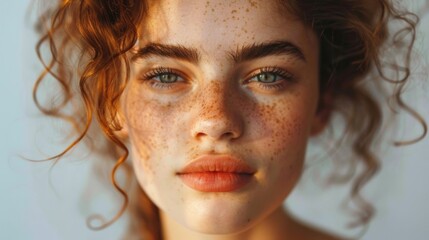 Portrait of a woman with a youthful, plump complexion, exemplifying the benefits of good skincare habits - obrazy, fototapety, plakaty