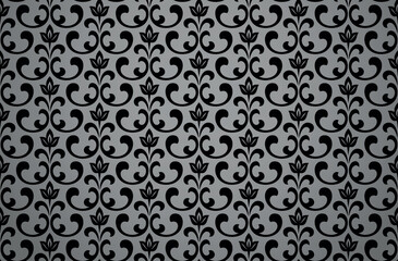 Flower geometric pattern. Seamless vector background. White and black ornament. Ornament for fabric, wallpaper, packaging. Decorative print - 792470461