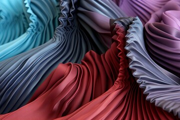 Pleated Silk Patterns: Stunning Fabric Surface Designs for Dress Creations - obrazy, fototapety, plakaty