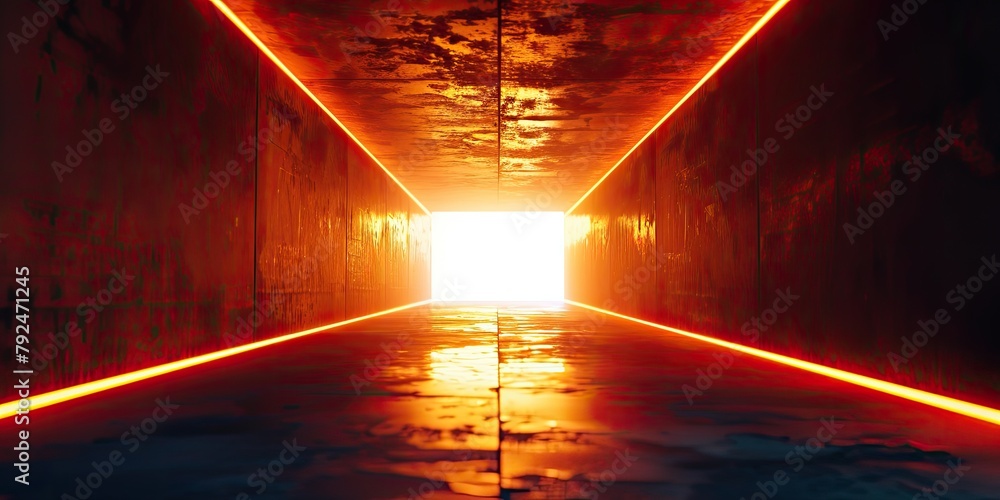 Poster a tunnel with a large light shining through it