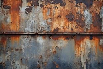 Urban Decay Photography Overlays: Rust Streaks on Metal Background Layers - obrazy, fototapety, plakaty