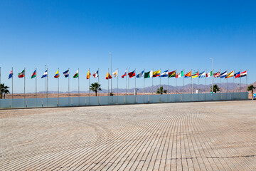Peace Square with flags of different countries