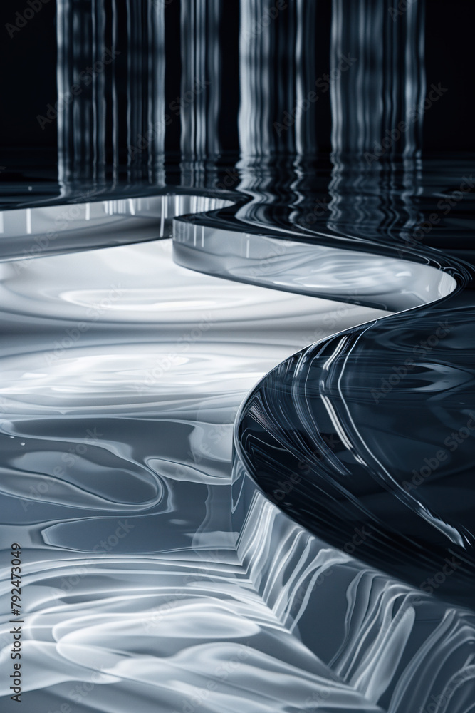 Poster abstract background with reflections and caustics. hi-tech. futuristic background image. created wit