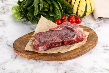 Raw rib eye beef premium steak