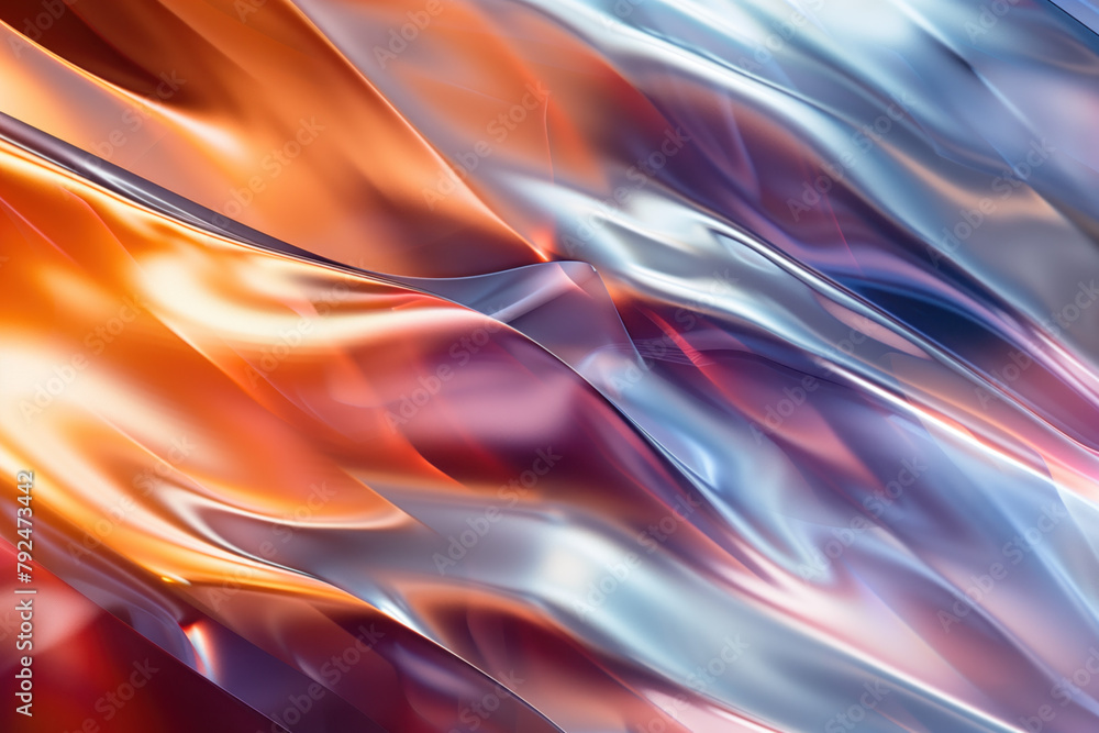 Poster Abstract background with reflections and caustics. Hi-tech. Futuristic background image. Created with Generative AI technology.
