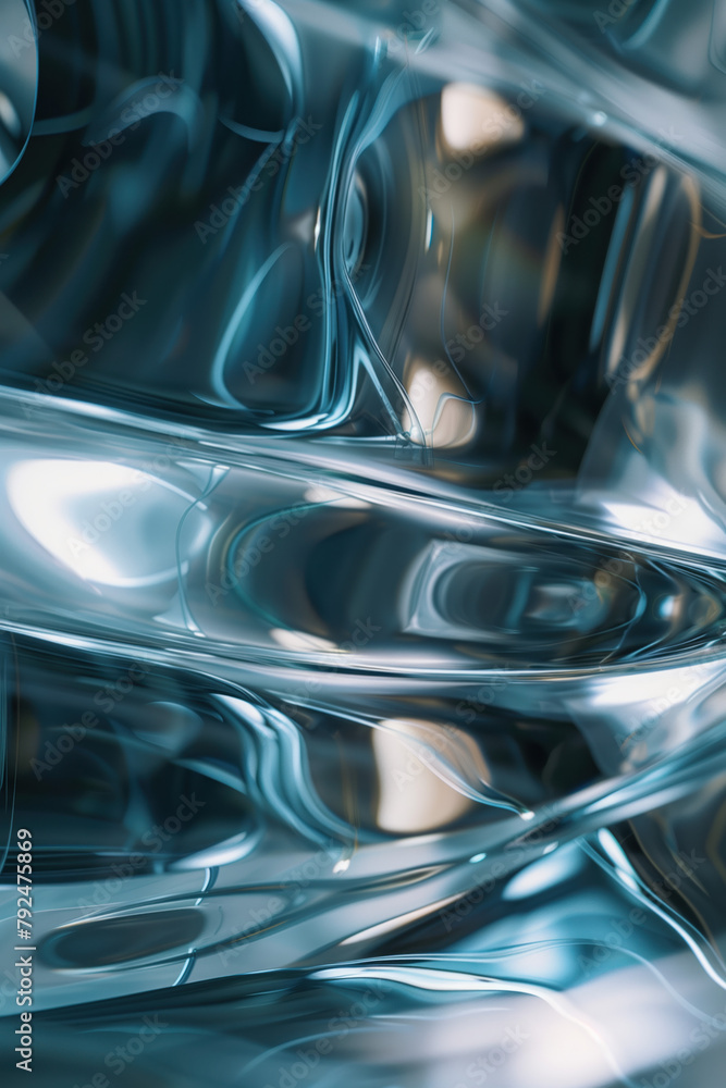 Poster Abstract background with reflections and caustics. Hi-tech. Futuristic background image. Created with Generative AI technology.