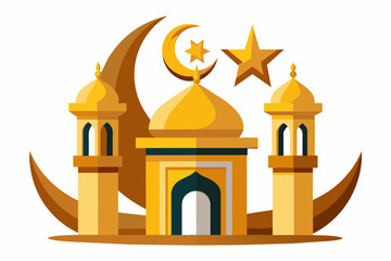 A stunningly realistic render of an Eid Al-Adha design on white background