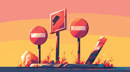 Sign Street icon. Road sign. Vector Illustration 2d