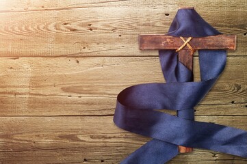 Lent season concept. Cross With Nails
